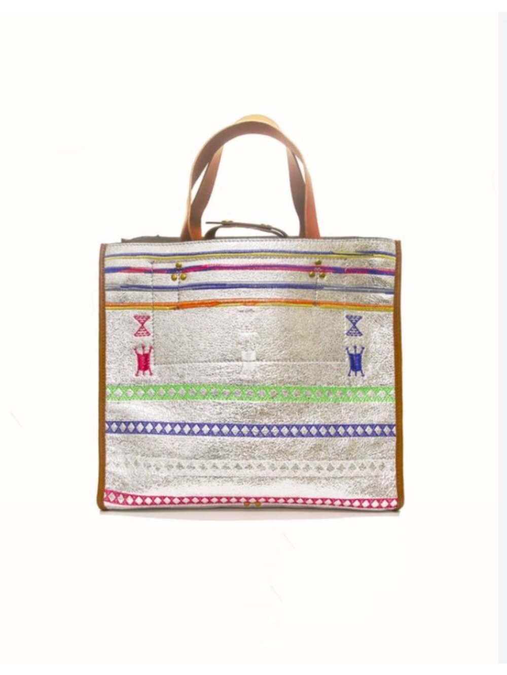 Jerome Dreyfuss Leon M Broderies Tote Bag - Bro Silver NWT - Picture 13 of 13